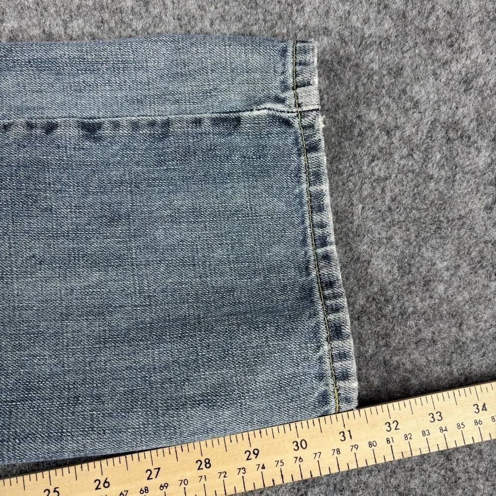 Levi's 514 Jeans Mens 36x32 Slim Straight Y2K Light Wash‎ Distressed Faded Blue